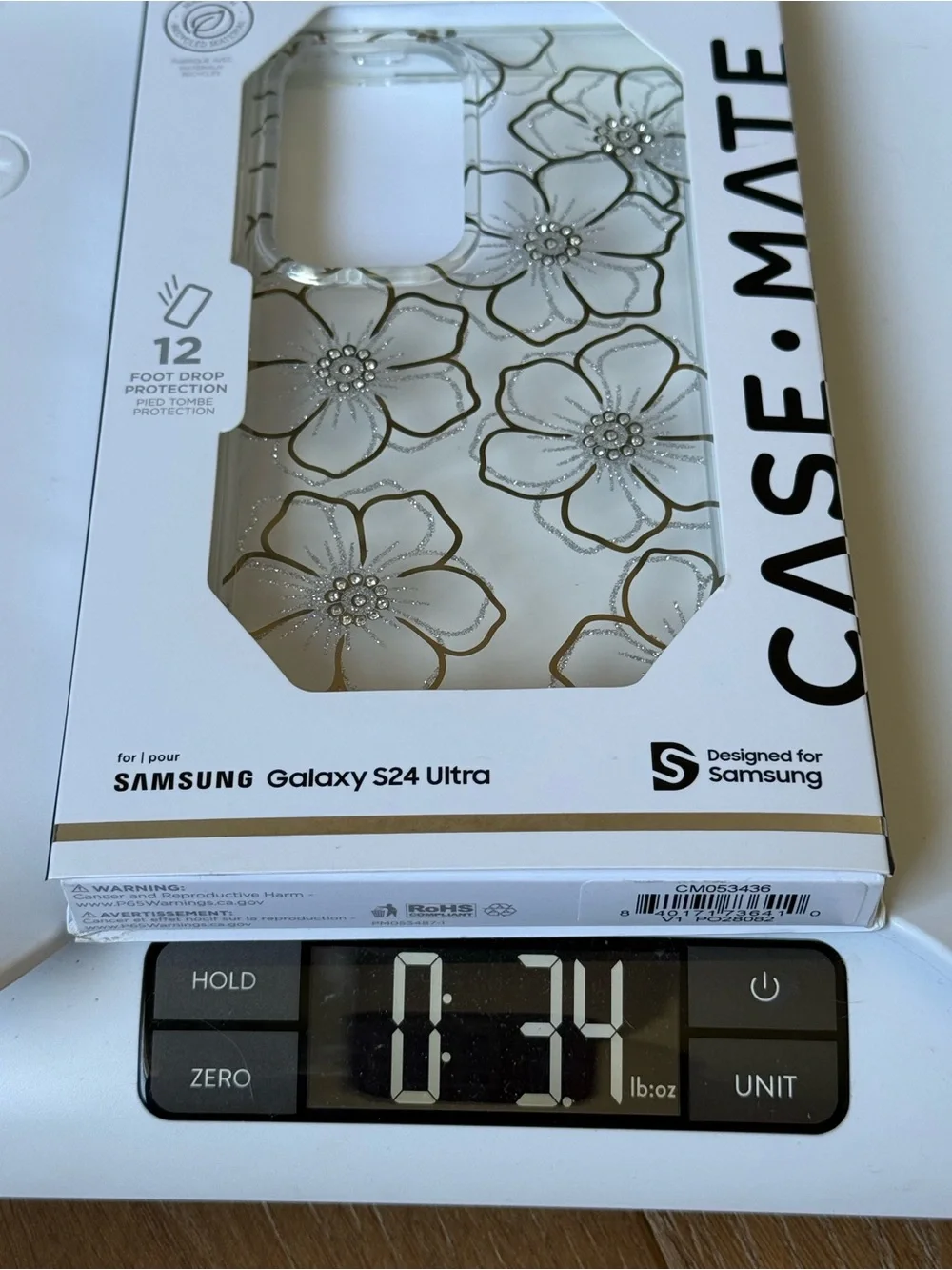 New CASE-MATE Samsung Galaxy S24 Ultra Floral Protective Case Gold Silver flower
